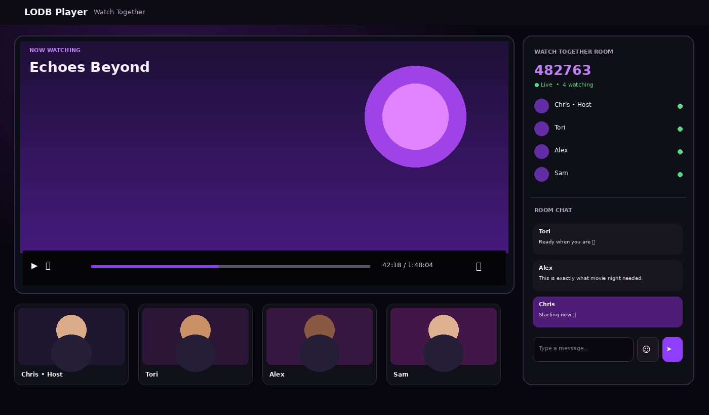 LODB Watch Together in the Desktop Player
