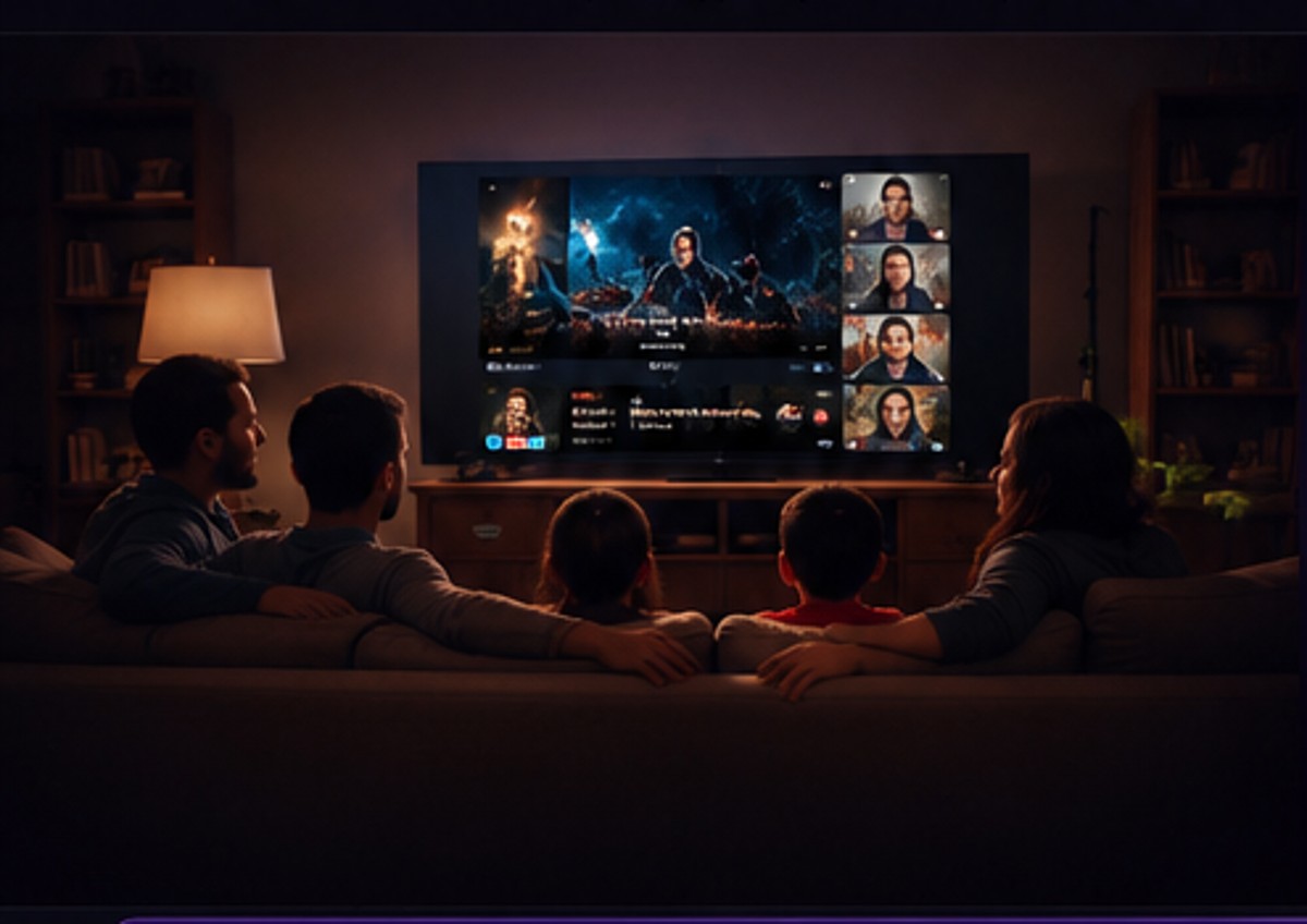 Family movie night during the 2020 lockdown that inspired Watch Together